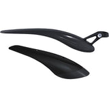 Pair of Crud Products RacePac mountain bike mudguards in black, front and rear, designed to protect against mud and debris.
