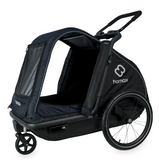 Hamax Pluto Large Dog Trailer in navy, a bike trailer and stroller accessory for pets, with mesh sides and sturdy frame.