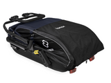 Hamax Pluto large dog trailer in navy, bike trailer and stroller accessory for pets, featuring mesh ventilation and sturdy frame.