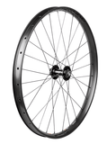 Bontrager Line 40 27.5-inch front mountain bike wheel with 28 spokes, 110mm hub, disc brake, black alloy rim.