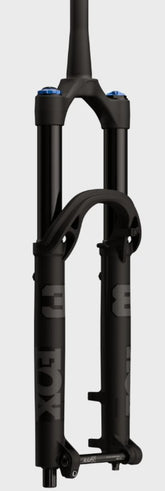 MicroSHIFT Fox 2027 38 Float Pelite MTB fork with 170mm travel, tapered 44mm steer tube, matte black finish, includes grip and Kabolt X110