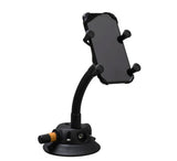 SeaSucker Flex-X Phone XL Mount with adjustable arm holding a smartphone, designed for secure device attachment to various surfaces.