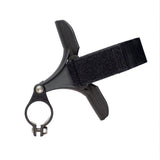 SeaSucker Monkey Bars bike carrier with rear wheel strap for 15x110mm thru-axle bikes, shown from the back.
