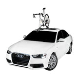 SeaSucker Talon 1 bike rack with HUSKE fork mount, vacuum cup carrier for cars, shown mounted on vehicle roof.