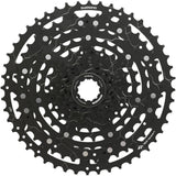 Shimano CUES CS-LG300-10 Link Glide 10-speed cassette for multi-purpose and e-bikes, shown with gear teeth and black finish.