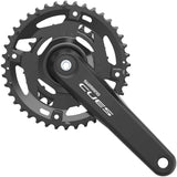 Shimano CUES FC-U4010 2-piece MTB crankset for 9-11 speed drivetrains, showing the crank arms and chainring.