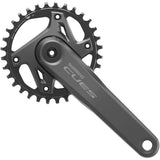Shimano CUES FC-U6000 2-piece crankset for MTB with 9/10/11-speed drivetrains, showing crank arms and chainring details.