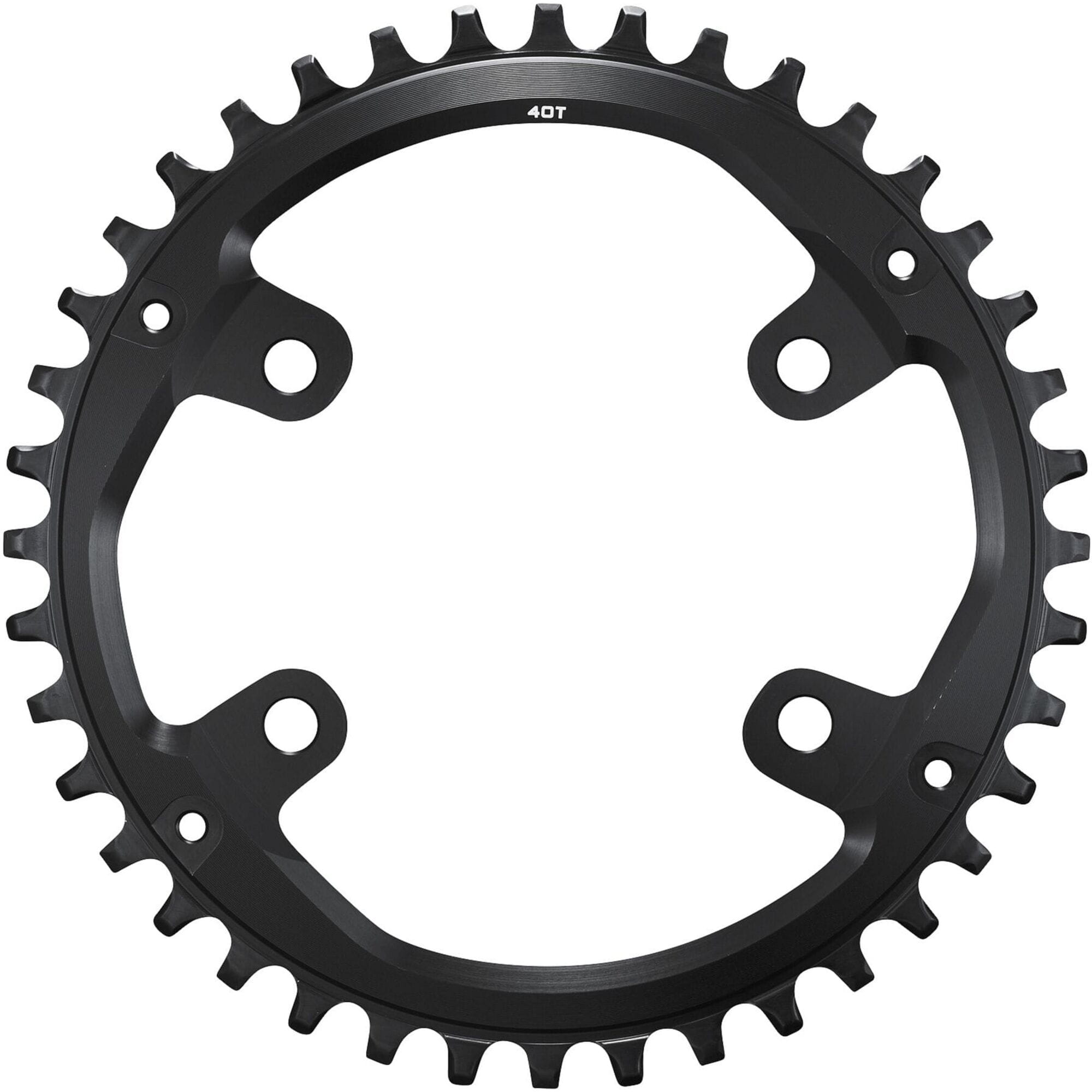 Shimano CUES FC-U8000-1 single chainring for 11, 10, and 9-speed bike drivetrains, with black finish and gear teeth.