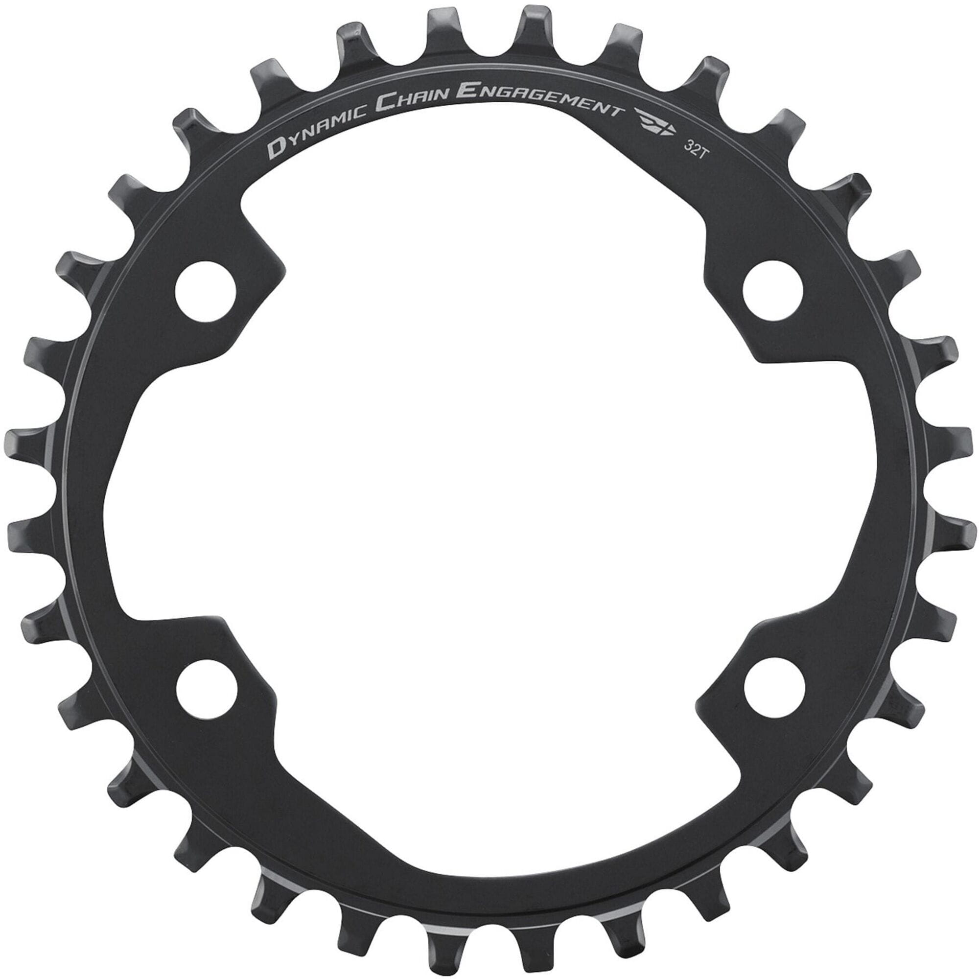 Shimano CUES FC-U6000-1 11/10/9 speed single chainring for MTB and urban bikes, with black finish and gear teeth visible.