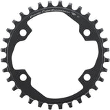 Shimano CUES FC-U6000-1 11/10/9 speed single chainring for MTB and urban bikes, with black finish and gear teeth visible.