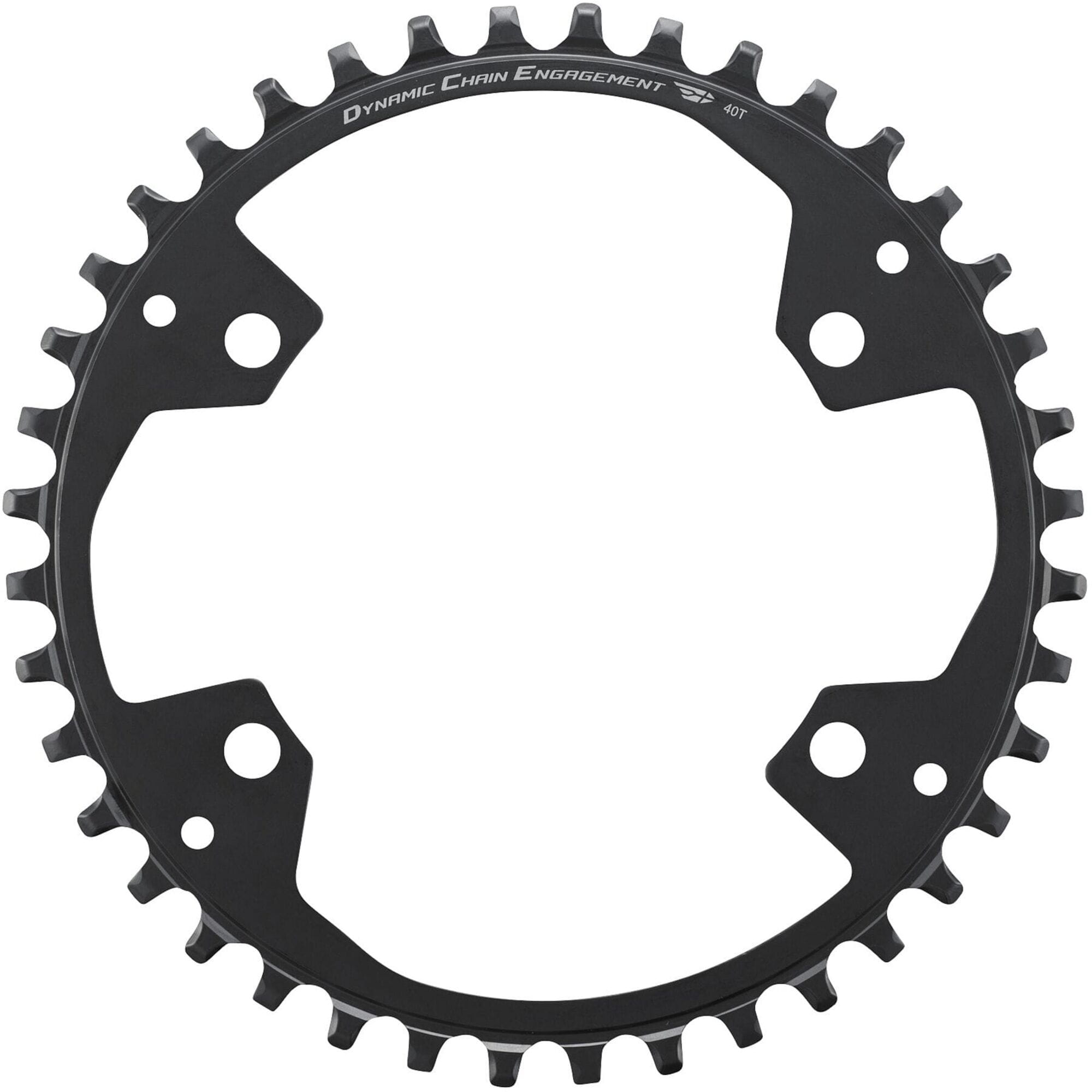 Shimano CUES FC-U6000-1 11/10/9 speed single chainring for MTB and urban bikes, with black finish and mounting holes.