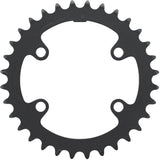 Shimano CUES FC-U6010-2 32T double inner chainring for 11-speed cranksets, shown in close-up with gear teeth detail.