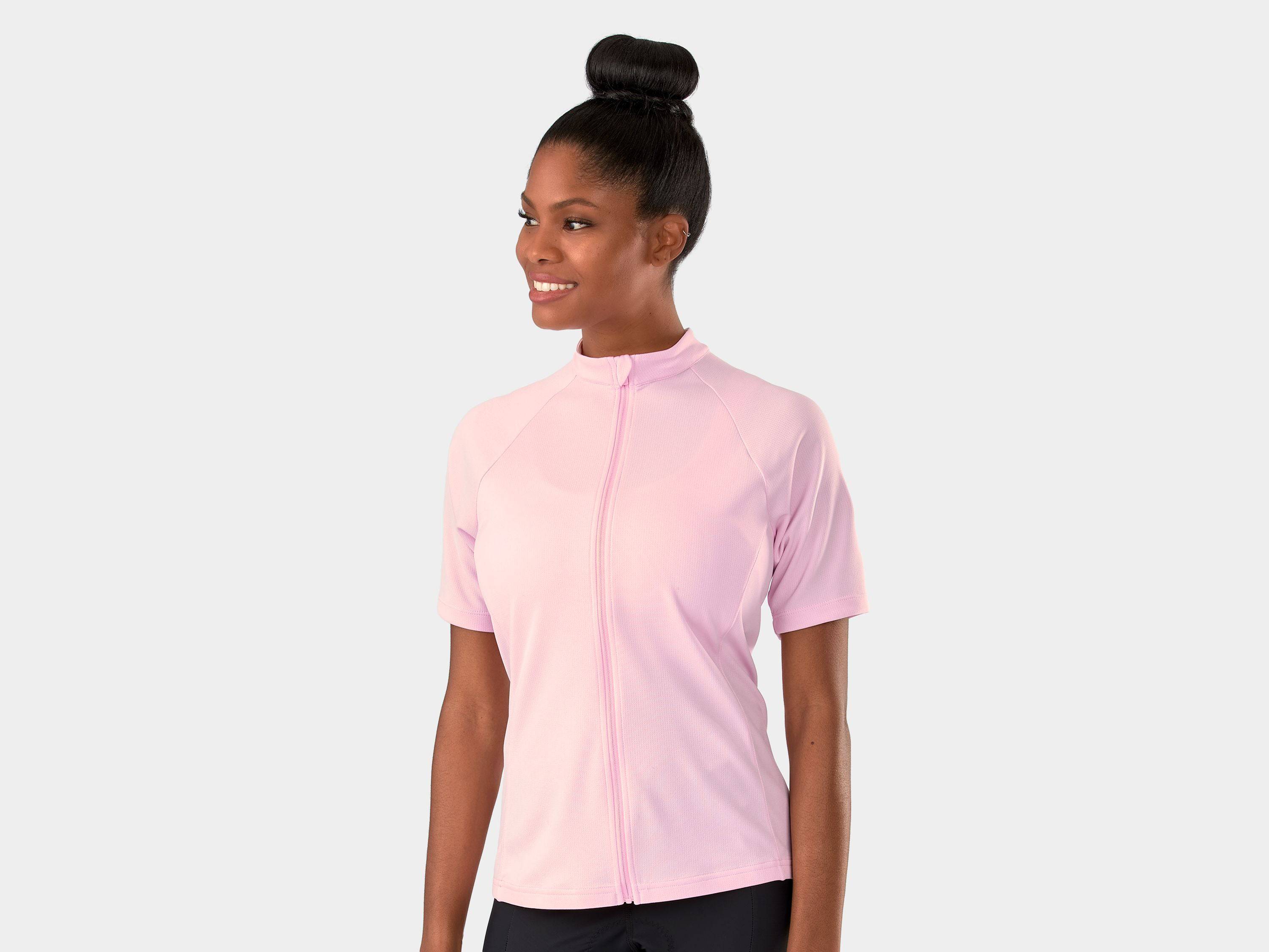 Trek Solstice women's cycling jersey showcasing breathable, eco-friendly performance fabric with a fitted design for active riding.