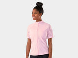 Trek Solstice women's cycling jersey showcasing breathable, eco-friendly performance fabric with a fitted design for active riding.