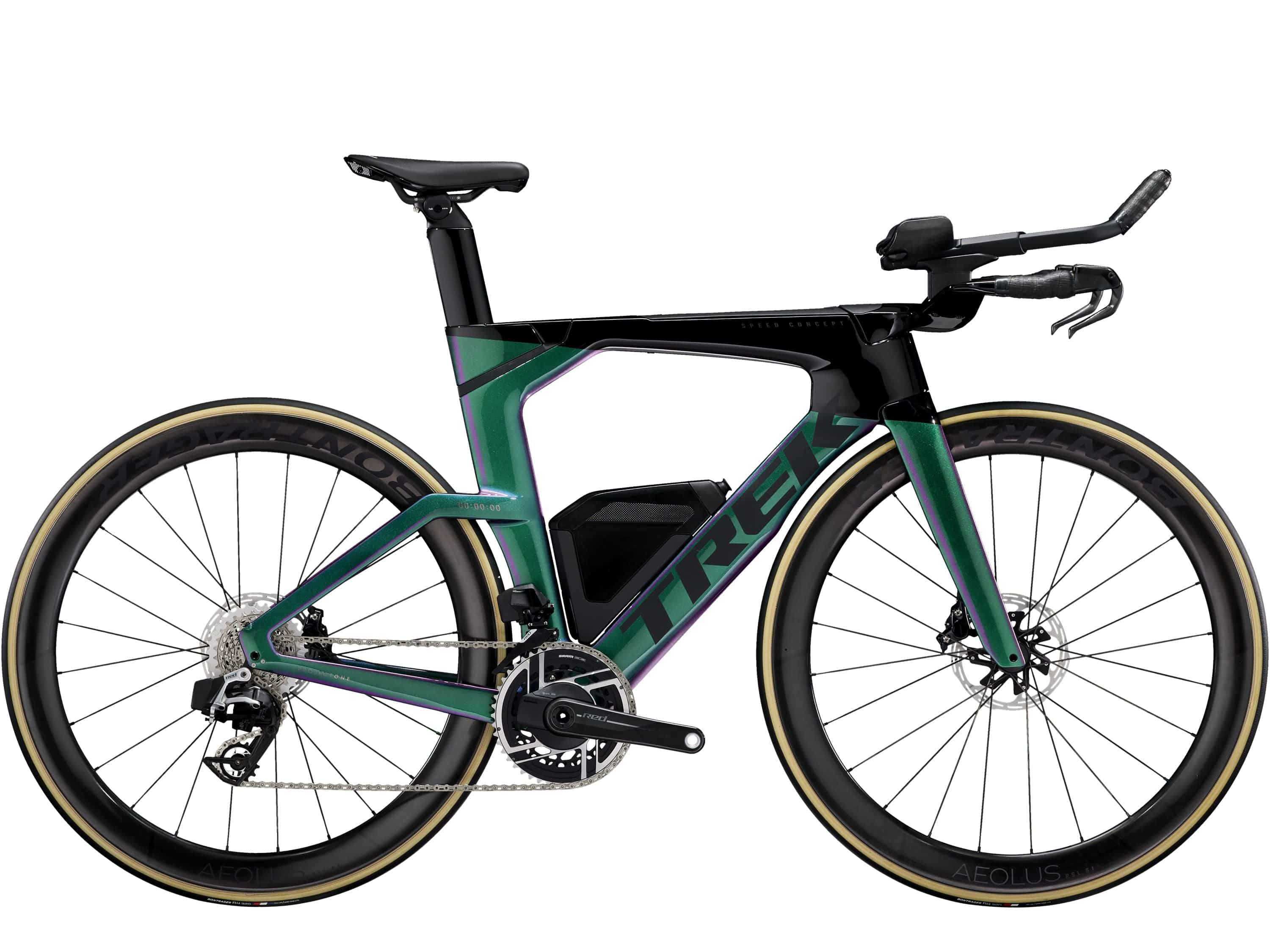 Trek Speed Concept SLR 9 AXS triathlon bike with aerodynamic frame and electronic shifting, designed for speed and performance