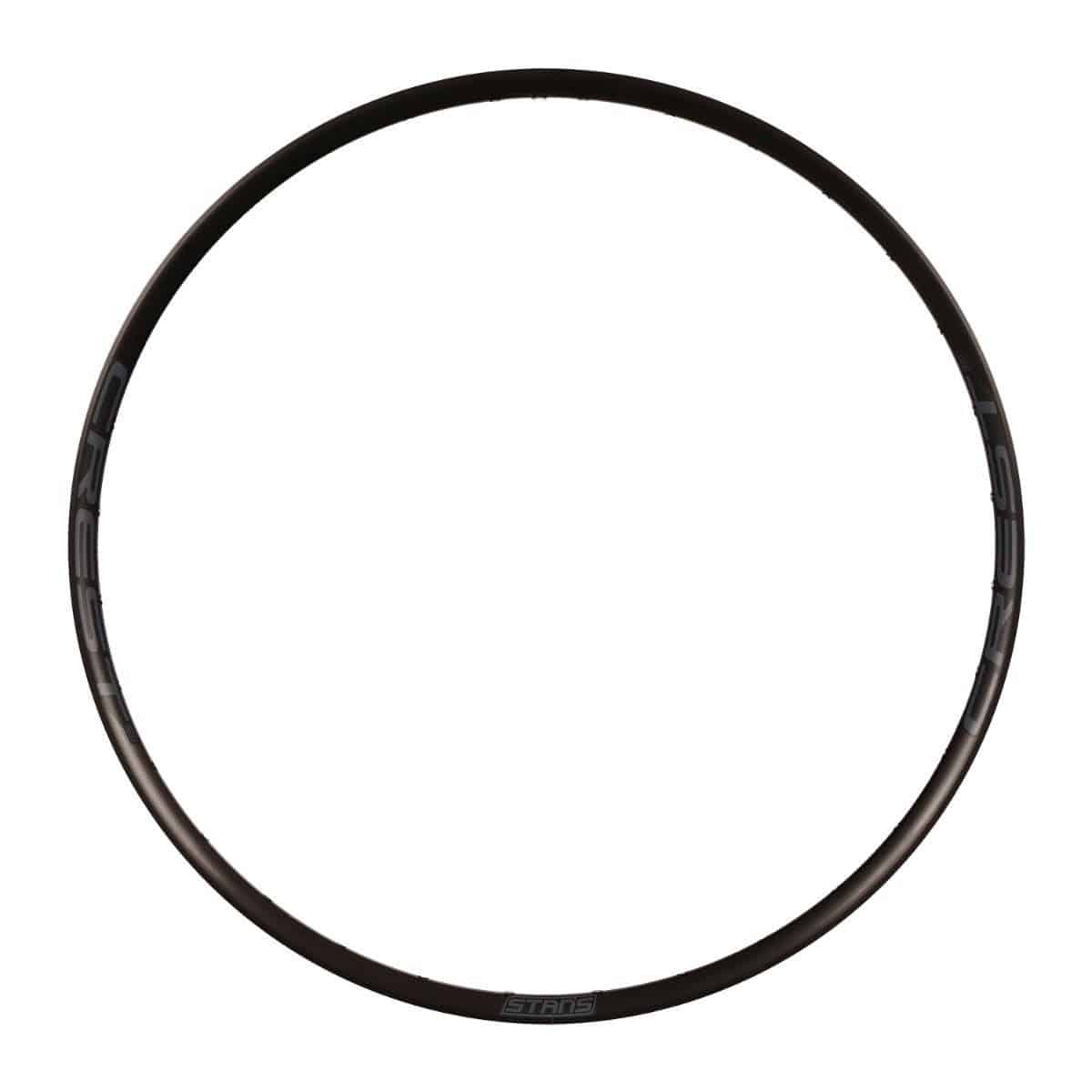 Stan's No Tubes RIM CREST S2 29-inch MTB rim in black, tubeless compatible, with 32 spokes for mountain biking.