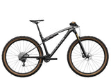 Trek Supercaliber SLR 9.8 XO AXS mountain bike with IsoStrut suspension and lightweight frame, designed for off-road cycling.
