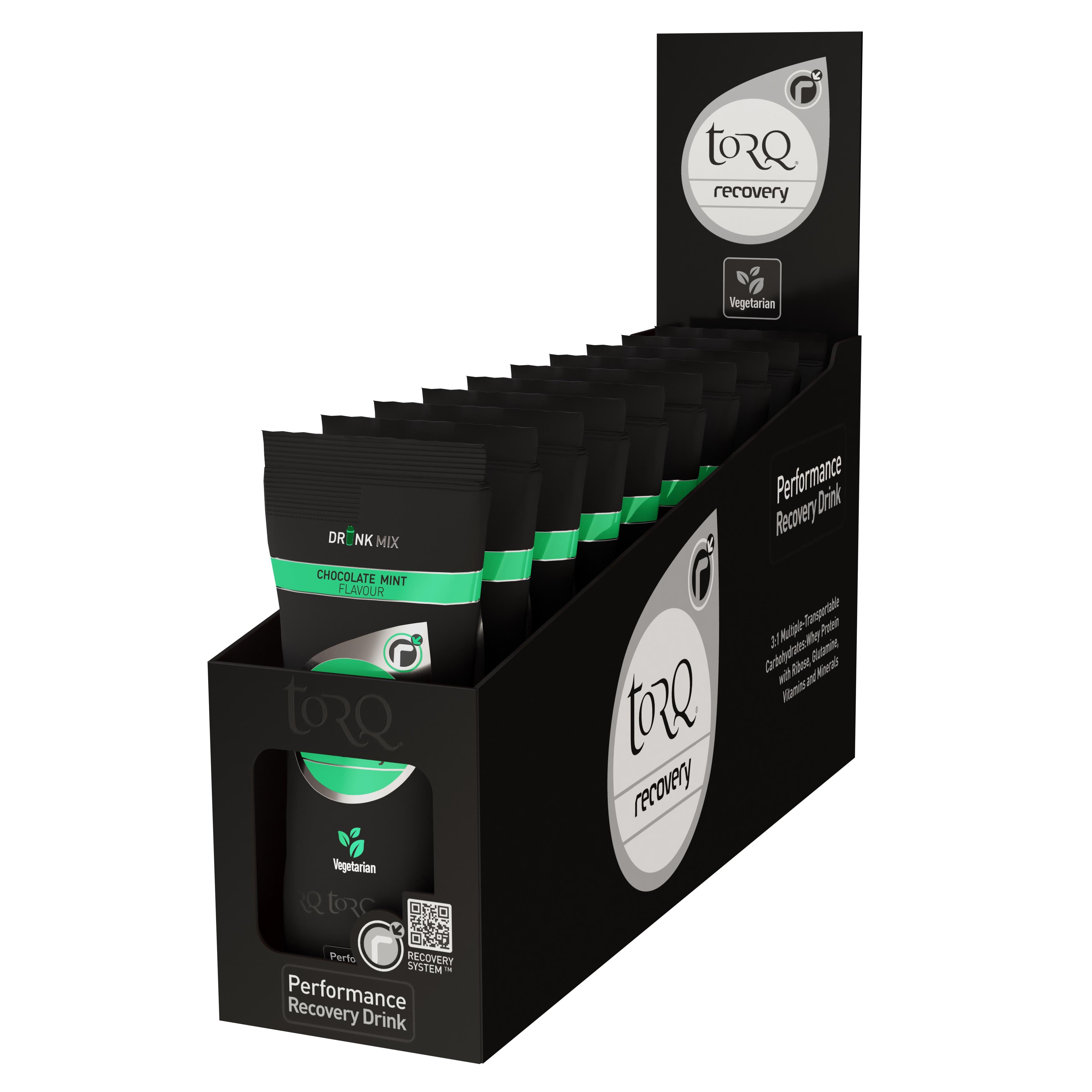 TORQ Recovery Drink sachets, 10 single-serve post-workout nutrition accessories, with 50g sachets for quick recovery.