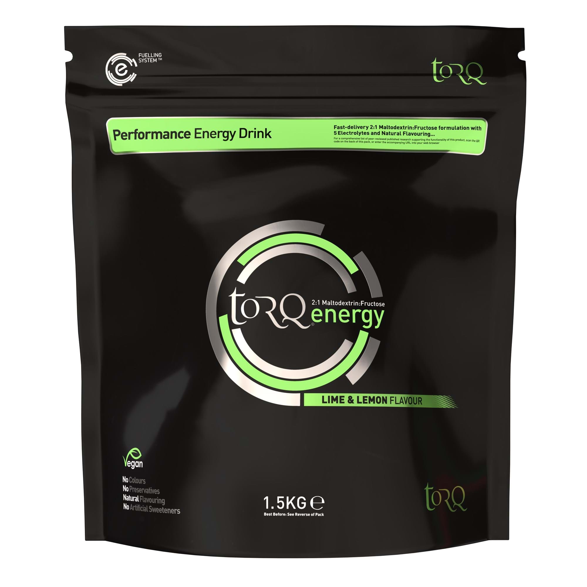 TORQ Energy Drink isotonic endurance fuel with electrolytes and carbohydrates, in a bottle with vibrant label.