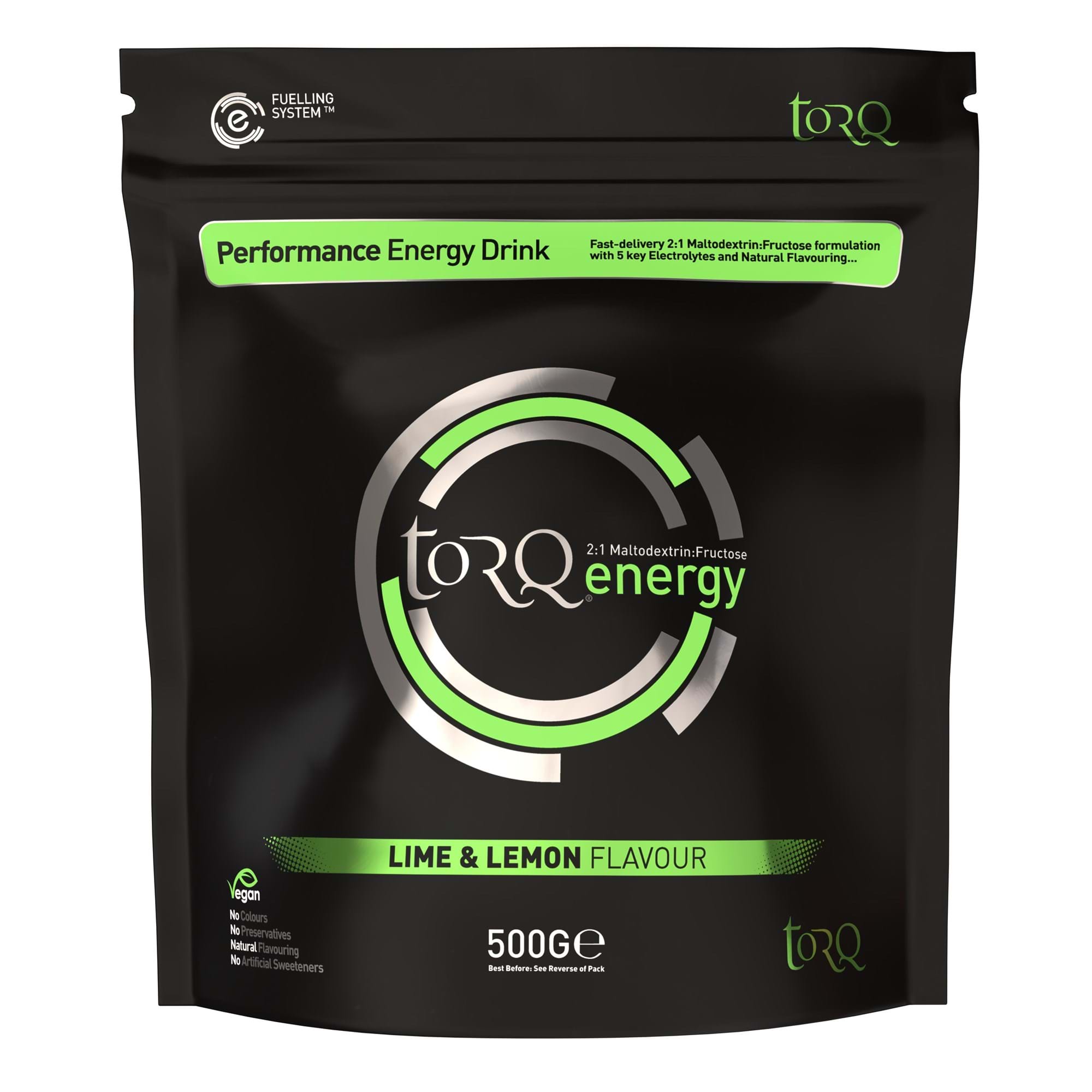 TORQ Natural Energy Drink accessory with electrolytes and carbohydrates, showcasing the endurance fuel bottle and label.