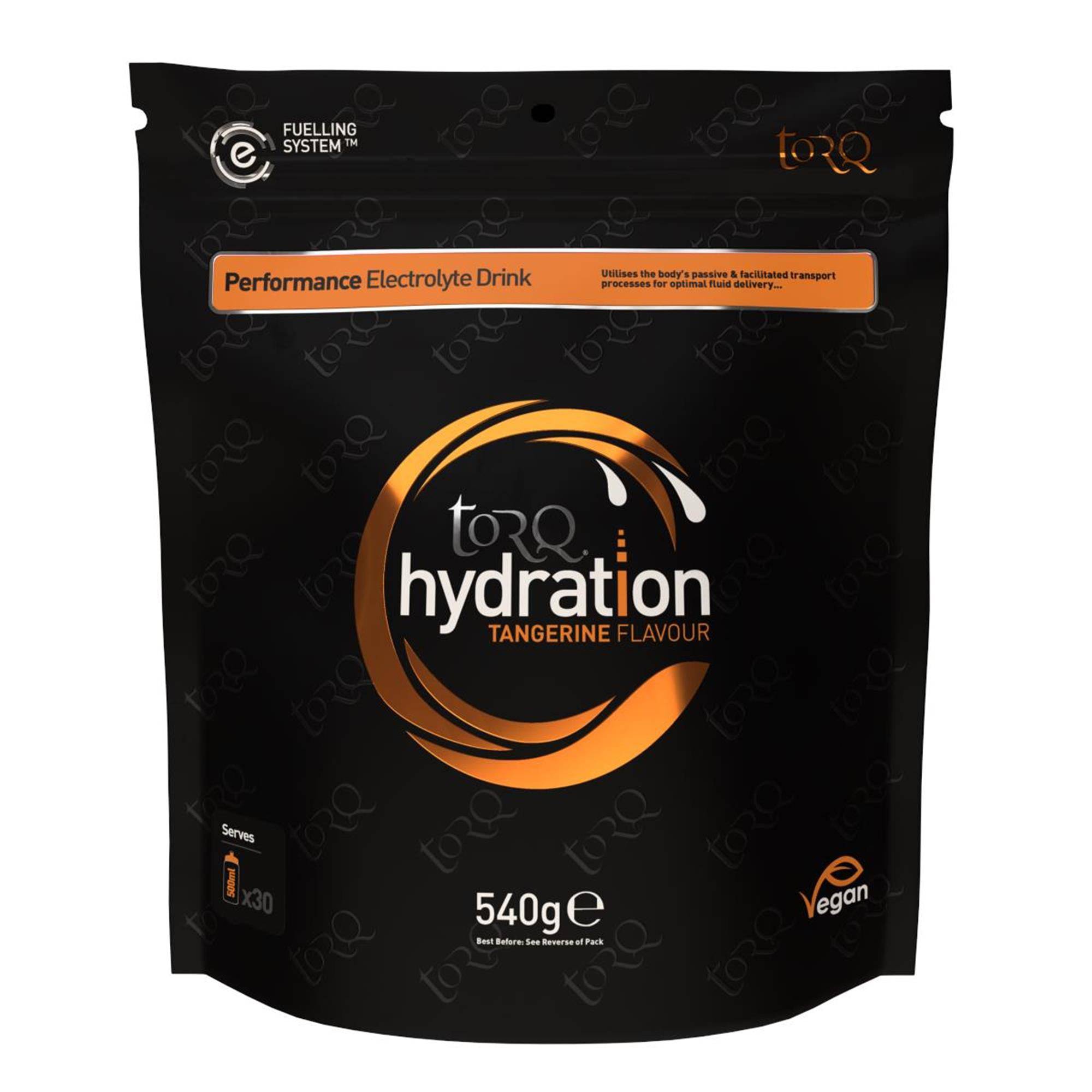TORQ Hydration Drink Mix packet featuring natural vegan electrolyte powder for fluid and electrolyte replenishment.