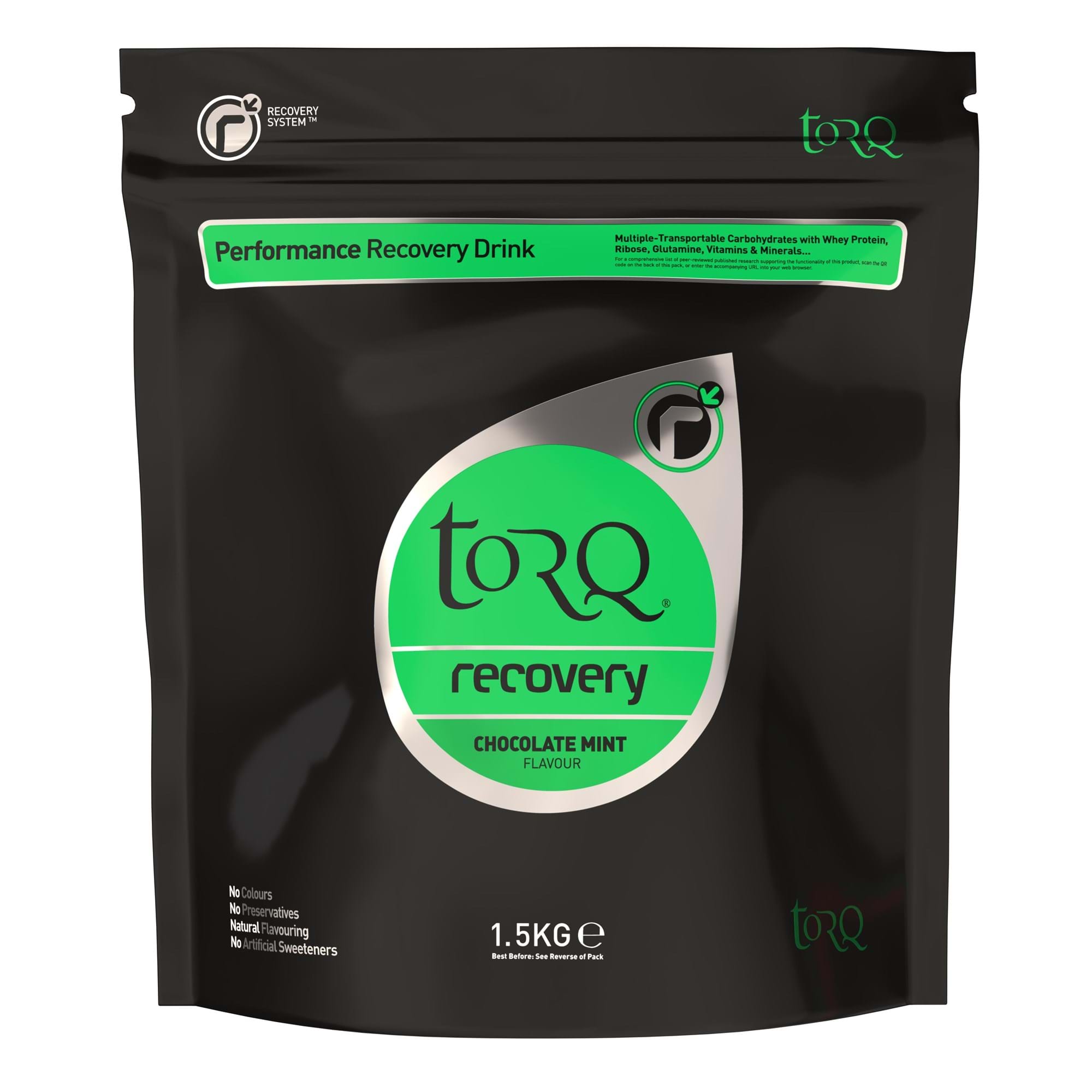 TORQ Recovery Drink with whey protein and carbs, shown in a bottle, designed for post-exercise muscle repair and recovery.