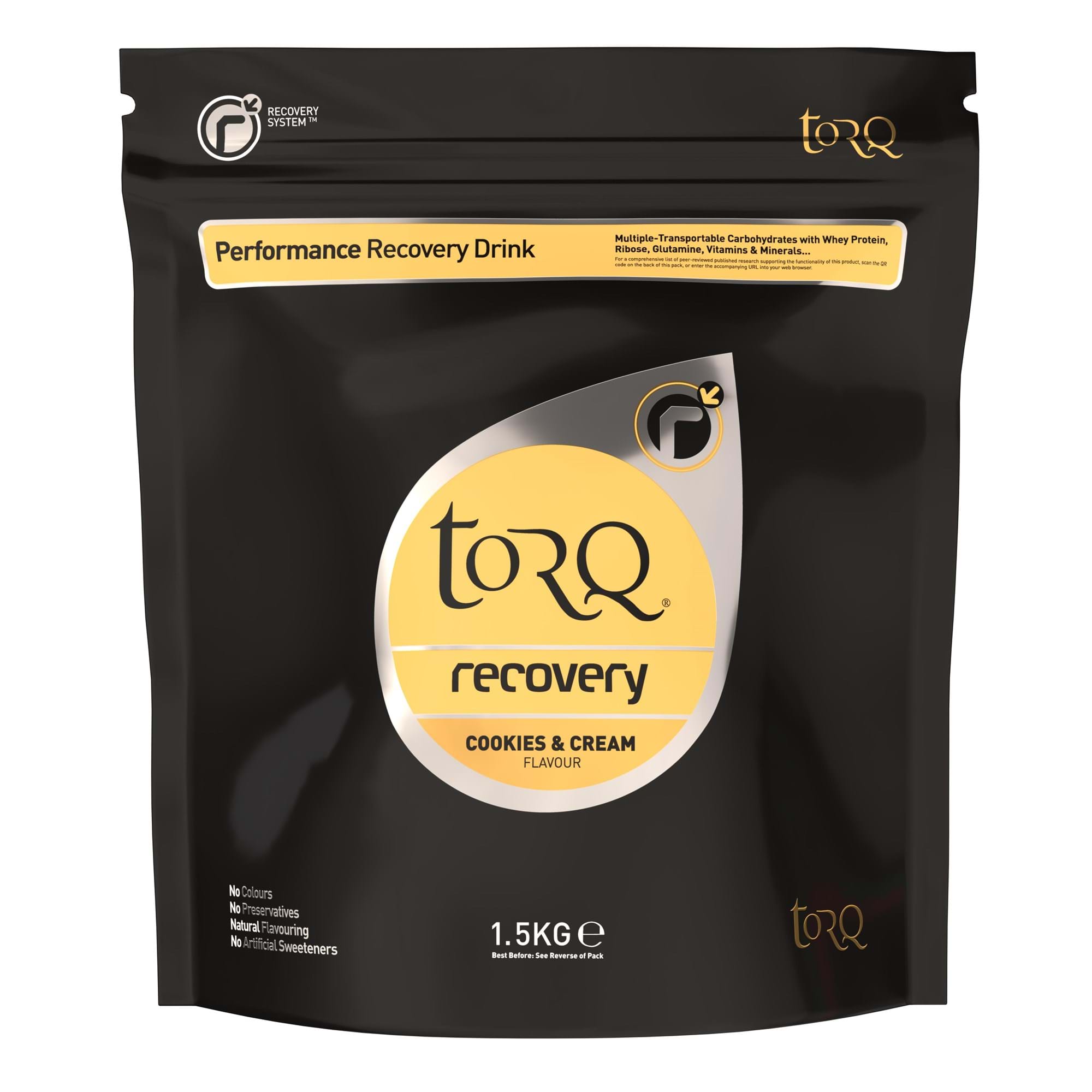 TORQ Recovery Drink with whey protein and carbs, showing a ready-to-drink supplement bottle for post-exercise muscle repair