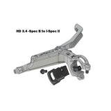 TRP HD 3.4 I-Spec B to I-Spec II adapter set for Shimano and SRAM shifters, shown with black components on a white background.