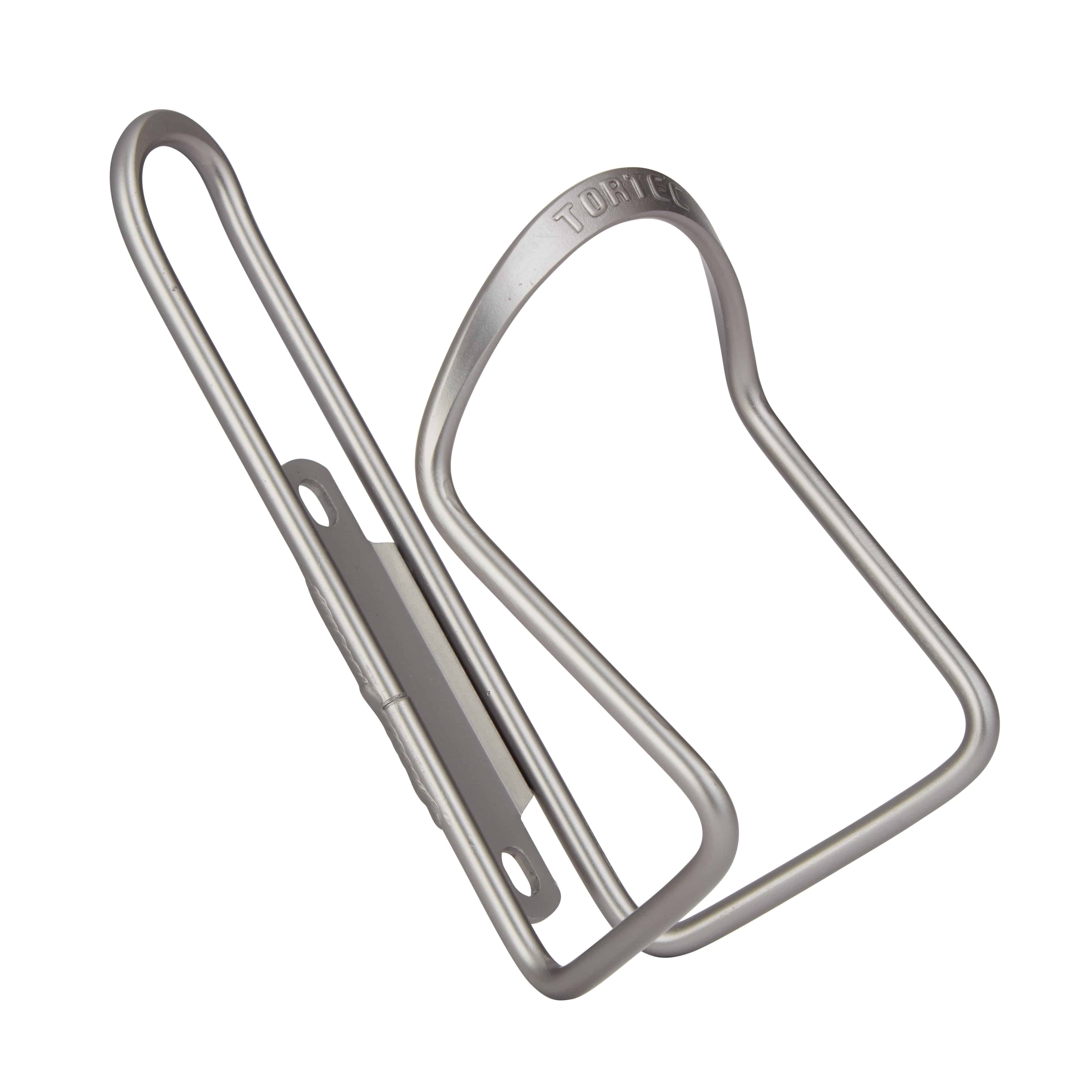 Tortec aluminium bike bottle cage holding a 500ml or 750ml water bottle, durable cycling accessory with sleek design