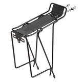 Tortec Tour rear bike rack with offset stay, mudguard, and reflector plate attached, designed for bicycle accessories.