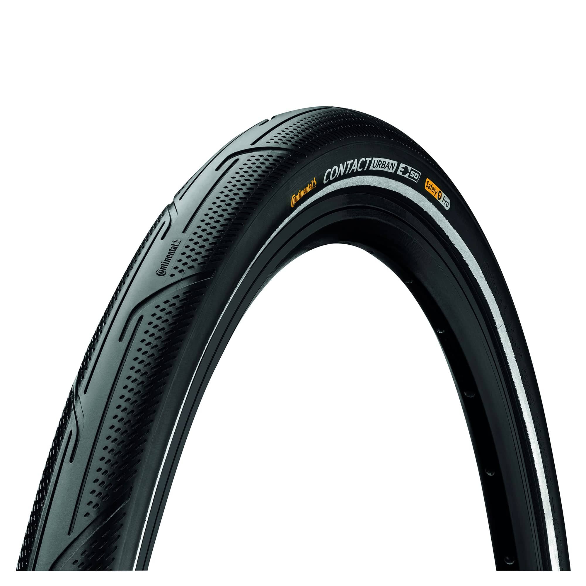 Continental Contact Urban Reflex tyre for Brompton bikes, wire bead, puncture resistant with PureGrip compound, suitable for urban riding.