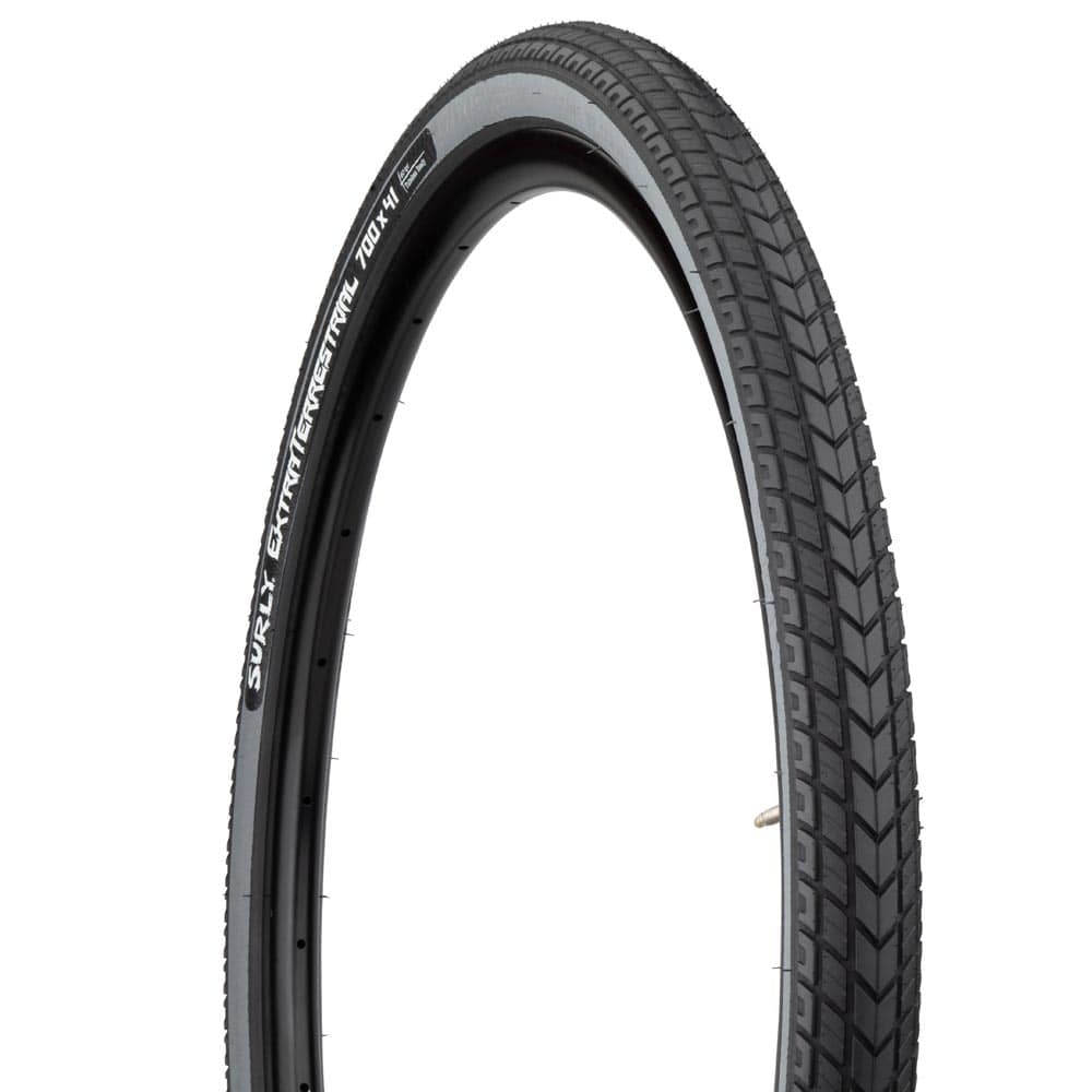 Surly ExtraTerrestrial 700c TLR tubeless-ready off-road touring bicycle tyre with knobby tread for rugged terrain.