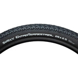 Surly ExtraTerrestrial 29x2.5 MTB tire with tubeless compatibility, durable touring tire suitable for mountain biking.
