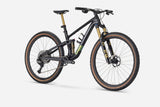Trek Top Fuel 9.9 XTR Di2 mountain bike with electronic shifting and adjustable suspension, showing the bike's frame and front wheel.