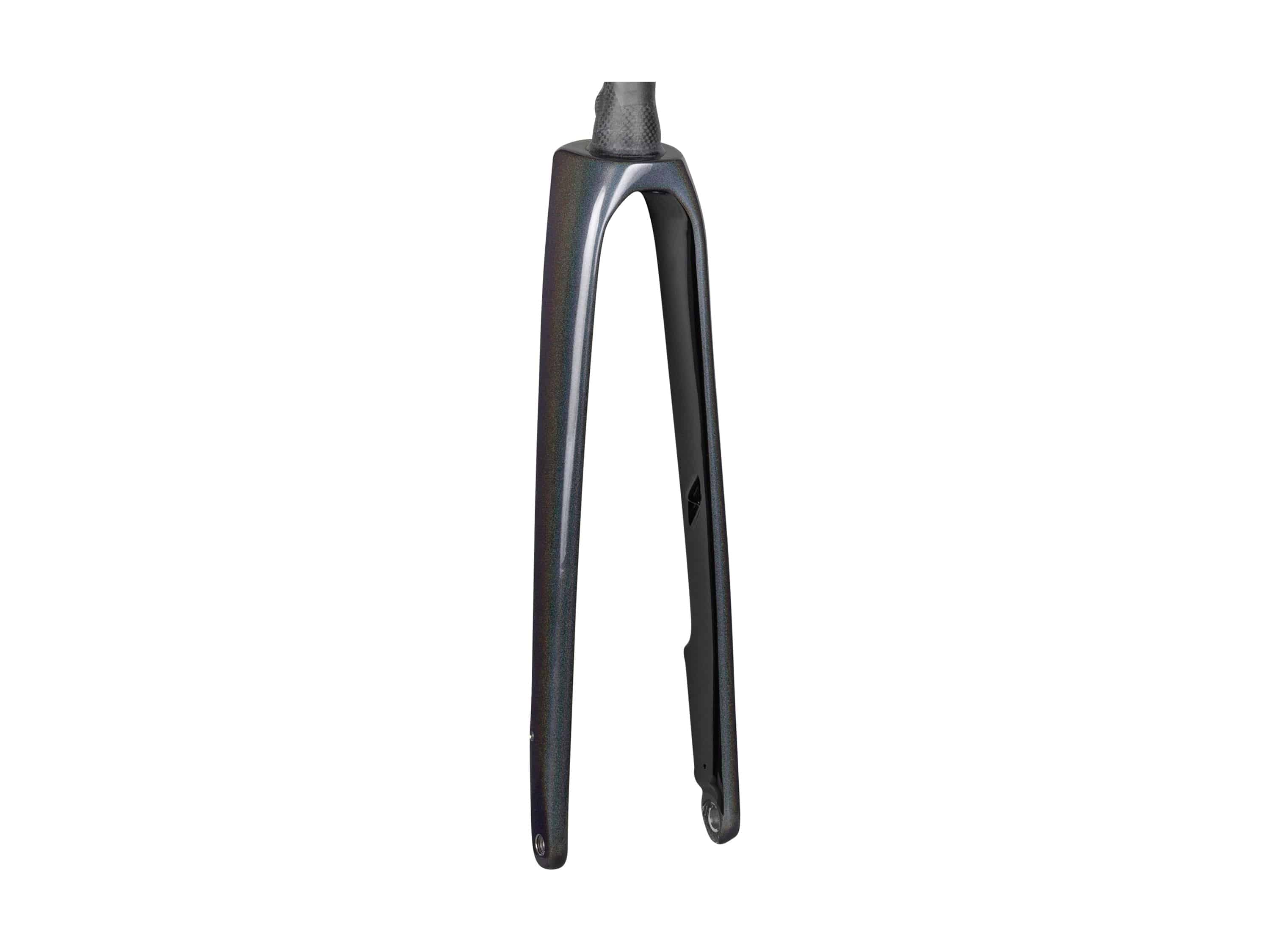 Trek Domane SLR rigid fork for road cycling, showcasing precision steering and stability in a sleek black design.