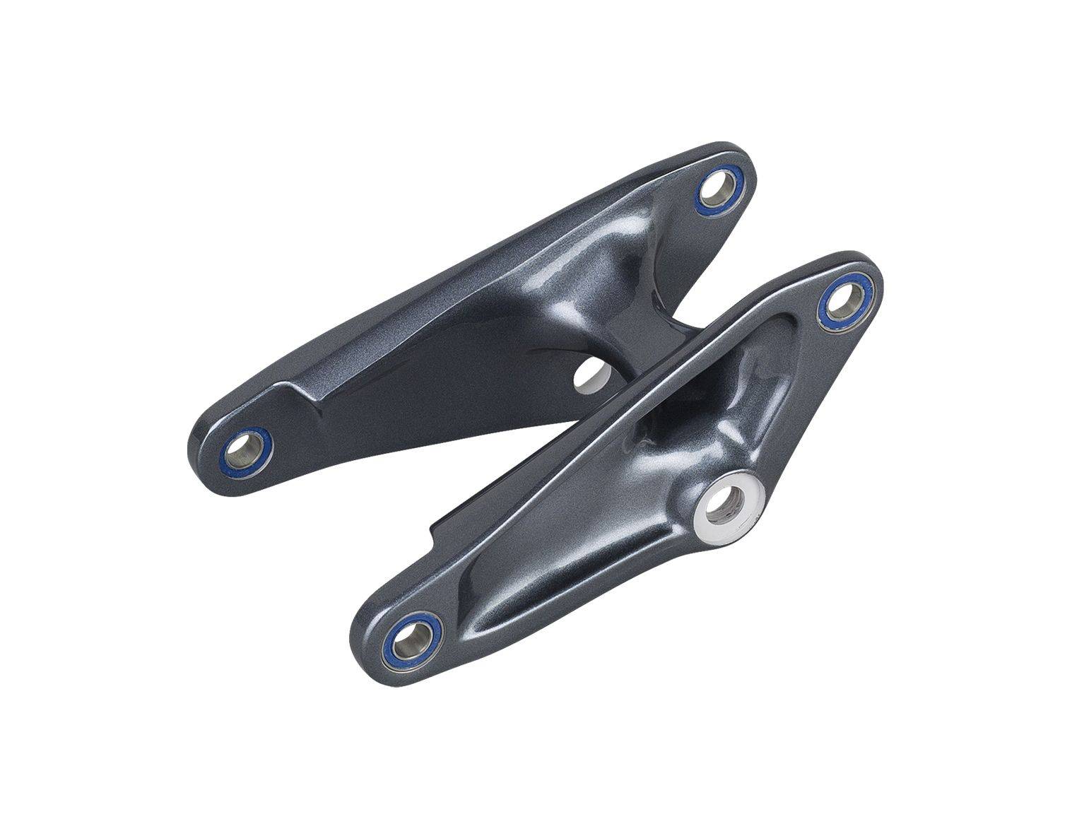 Trek 2022 Rail 29 matte finish rocker link component for suspension upgrade on mountain bike.