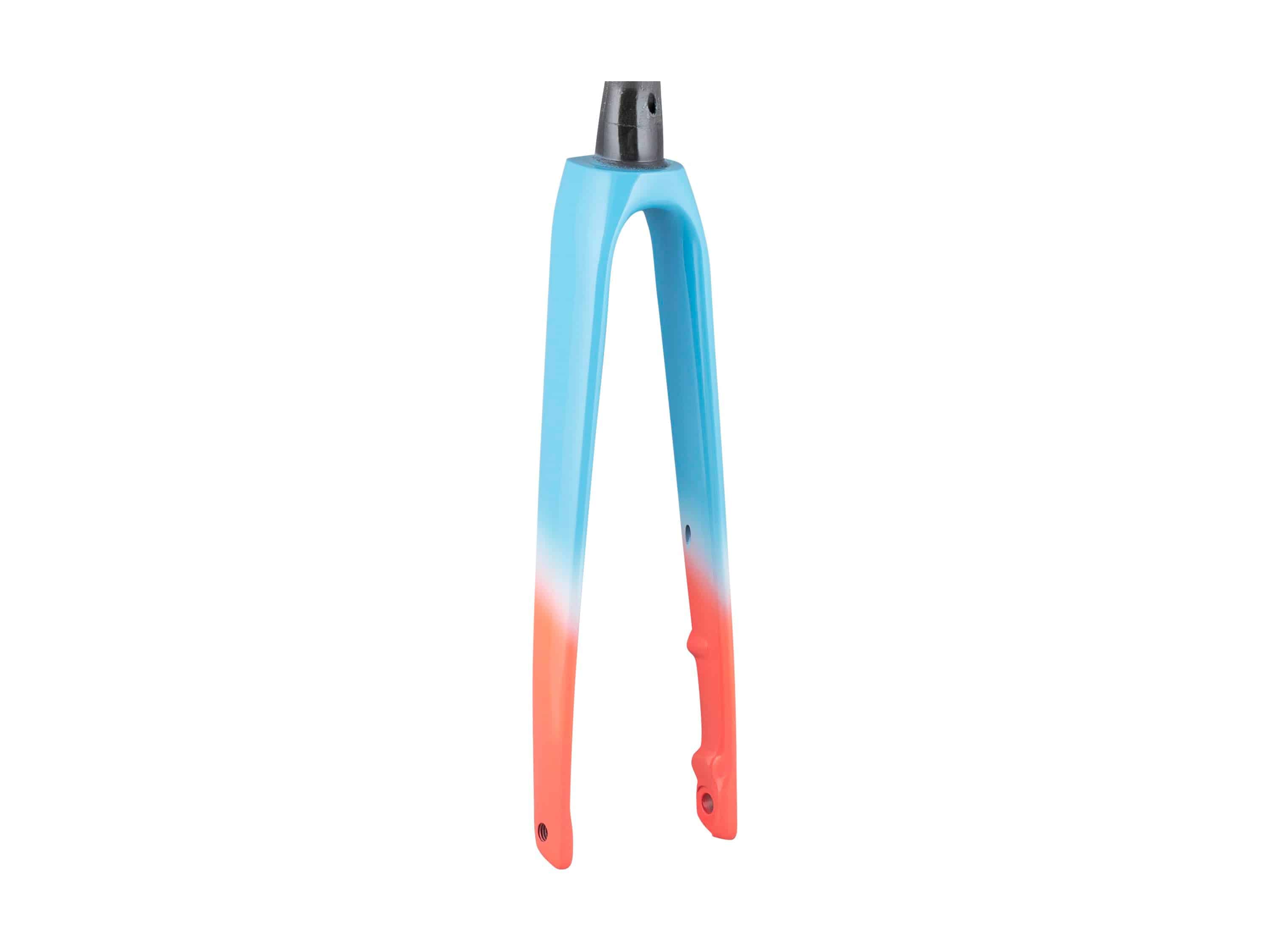 Trek Emonda ALR 5 road bike forks in black, lightweight aluminum components for improved steering control.