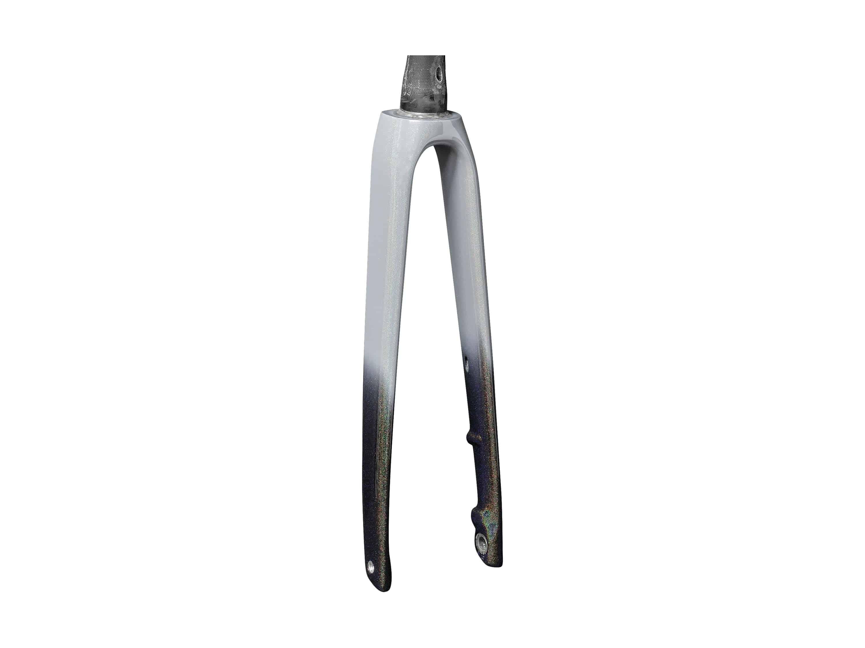 Trek Emonda ALR 5 road bike forks for improved steering control, showcasing lightweight alloy components for road cycling.