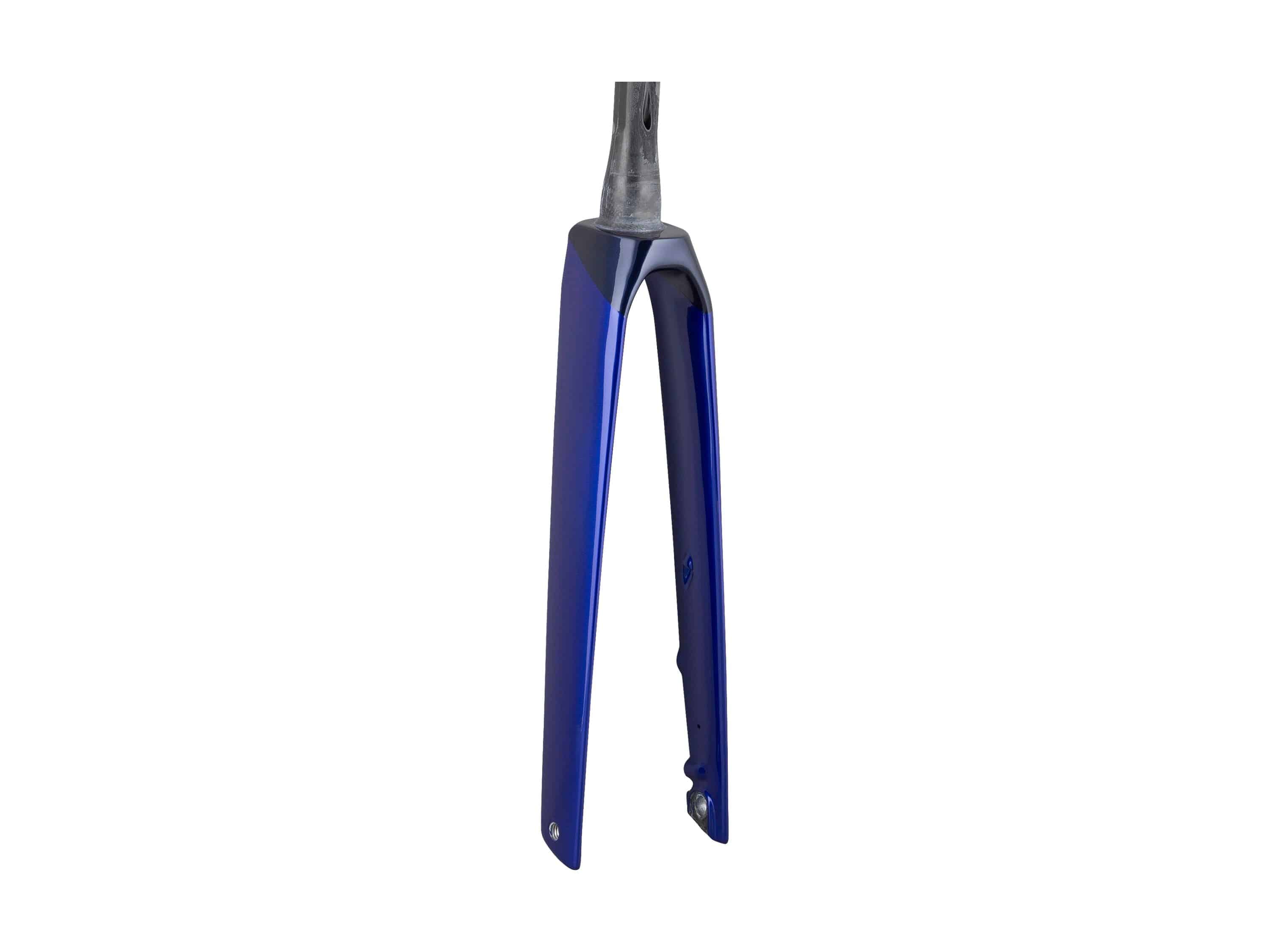 Trek 2023 Madone SL6 road bike forks with steering components, lightweight carbon, and precise control for high-performance cycling.