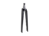 Trek Madone SL7 rigid road bike fork for precise steering and control, shown in a close-up of the bicycle component.