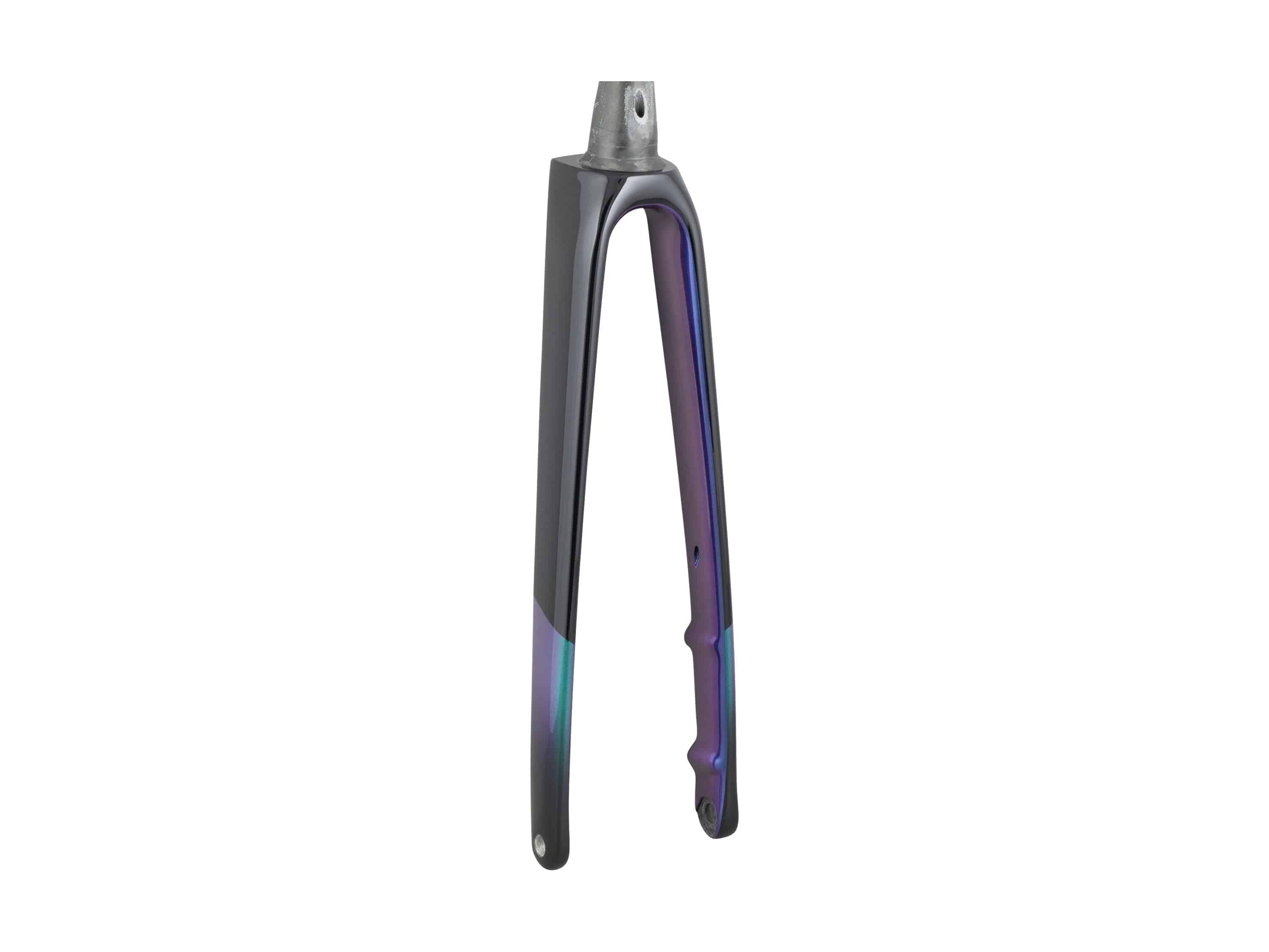 Trek Madone SL Gen 8 700C rigid road bike fork for precision steering, showing lightweight carbon component with sleek design.