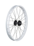 Trek Roscoe Boost 20-inch mountain bike wheel for trail riding, featuring durable components and a sturdy rim for mountain biking.