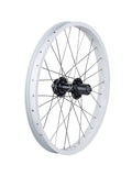 Trek Roscoe Boost 20-inch MTB wheel for trail riding, featuring sturdy mountain bike components with black rim and spokes.