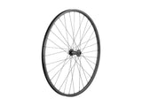 Bontrager Connection Boost Deore 29-inch mountain bike wheel with disc brakes and sturdy rim for mountain biking.