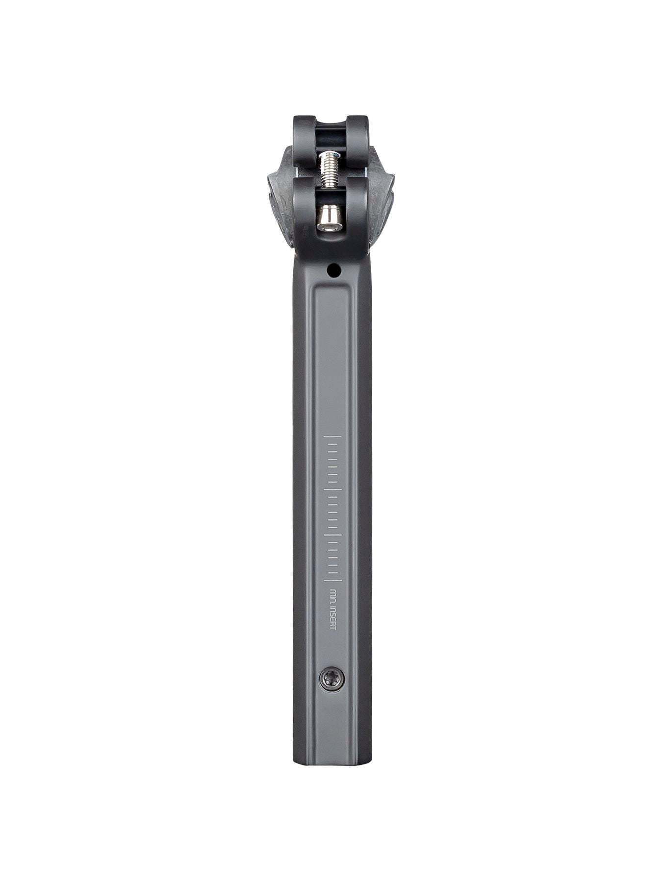 Trek Domane MKIII bike seatpost with matte finish and internal mast caps, showcasing sleek component design for Trek road bikes.