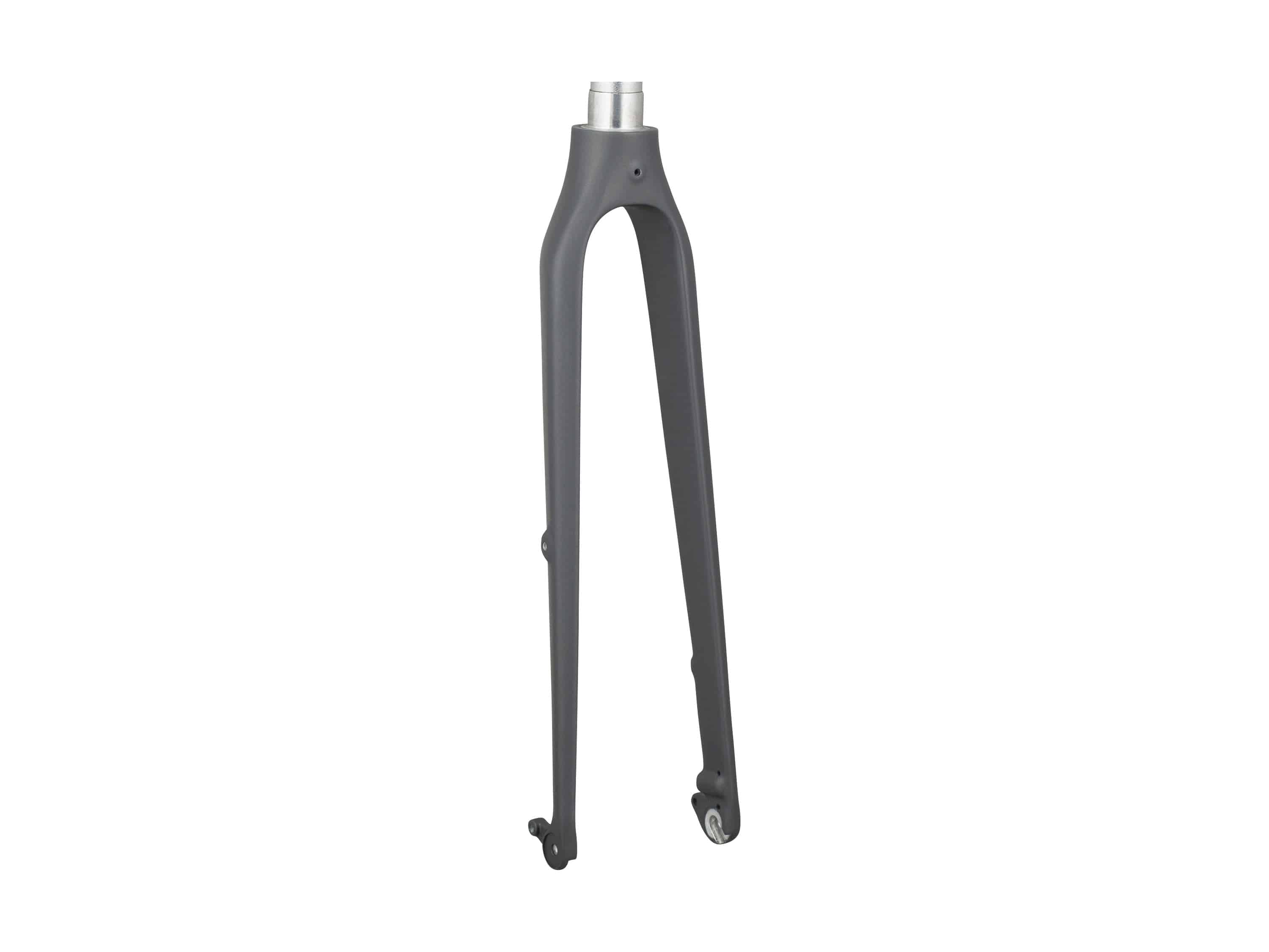 Trek FX 3 rigid disc brake fork for road bikes, showing the polished steel construction and disc brake mount for precise steering.