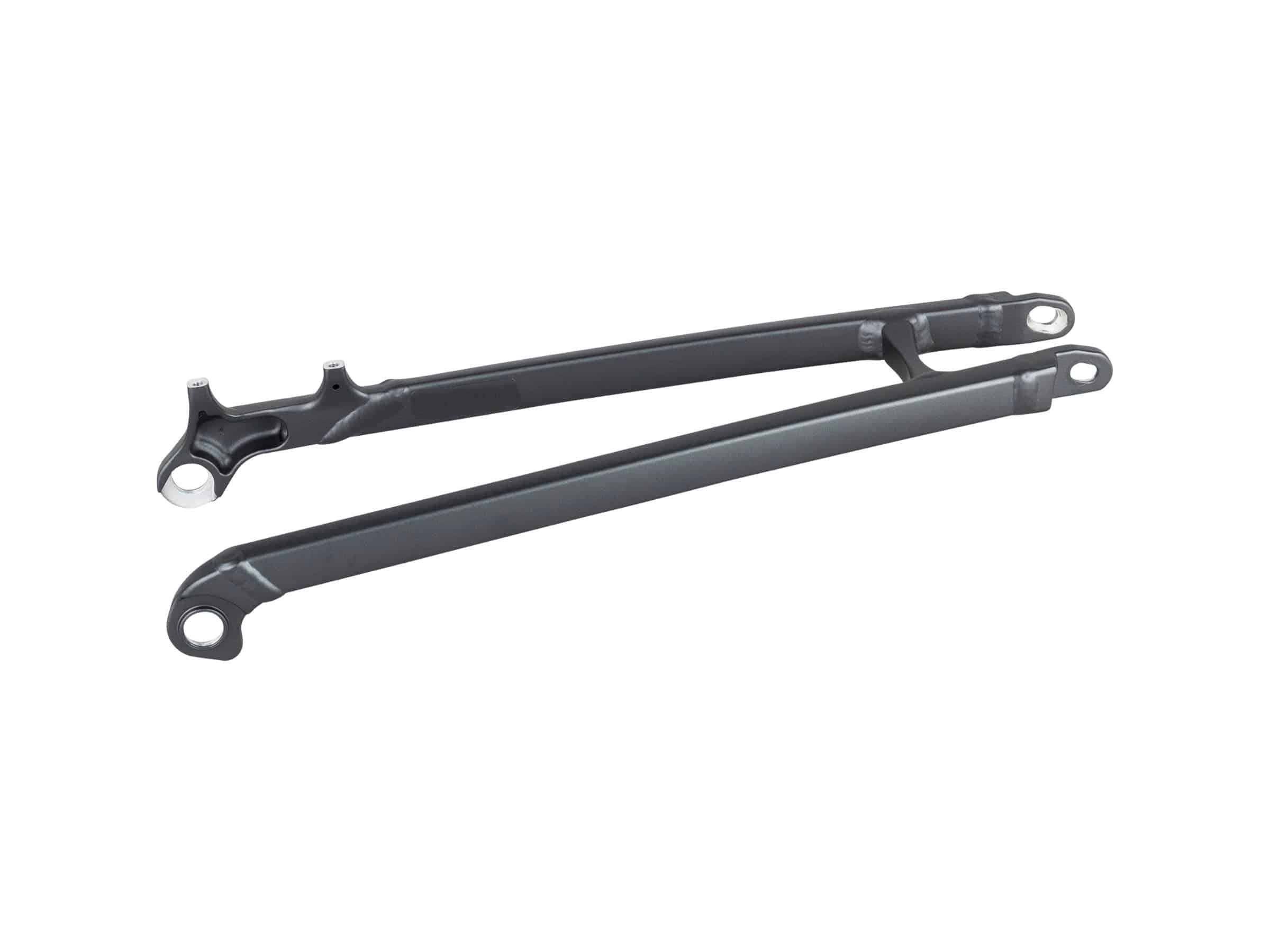 Trek 2023 Fuel EX 29 aluminum seatstays frame spare parts, showing the painted aluminum components for mountain bike suspension.