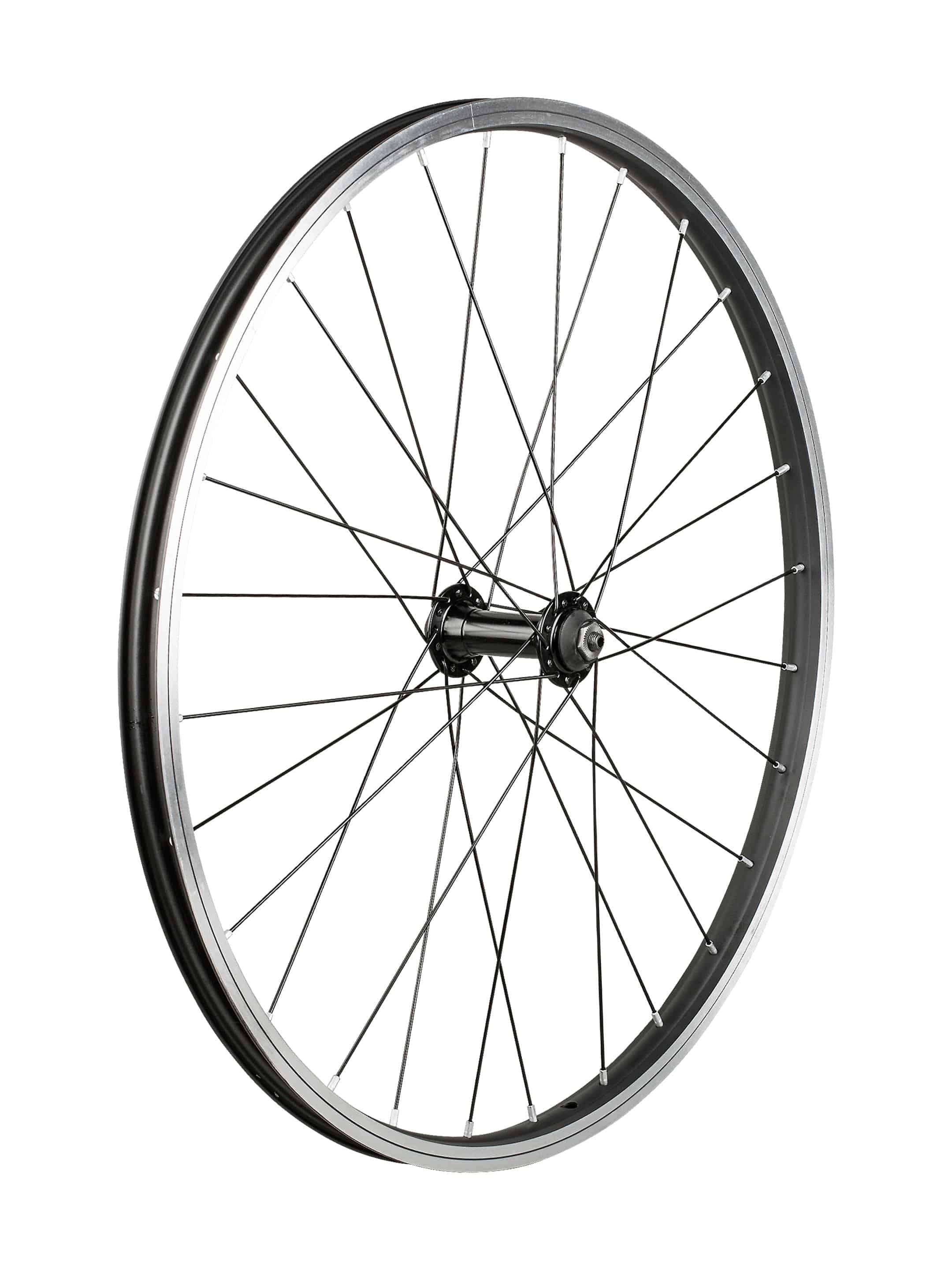 Trek Kids 24-inch bike wheel with 28 holes, durable alloy rim, designed for rim brake compatibility, suitable for children's bicycles.