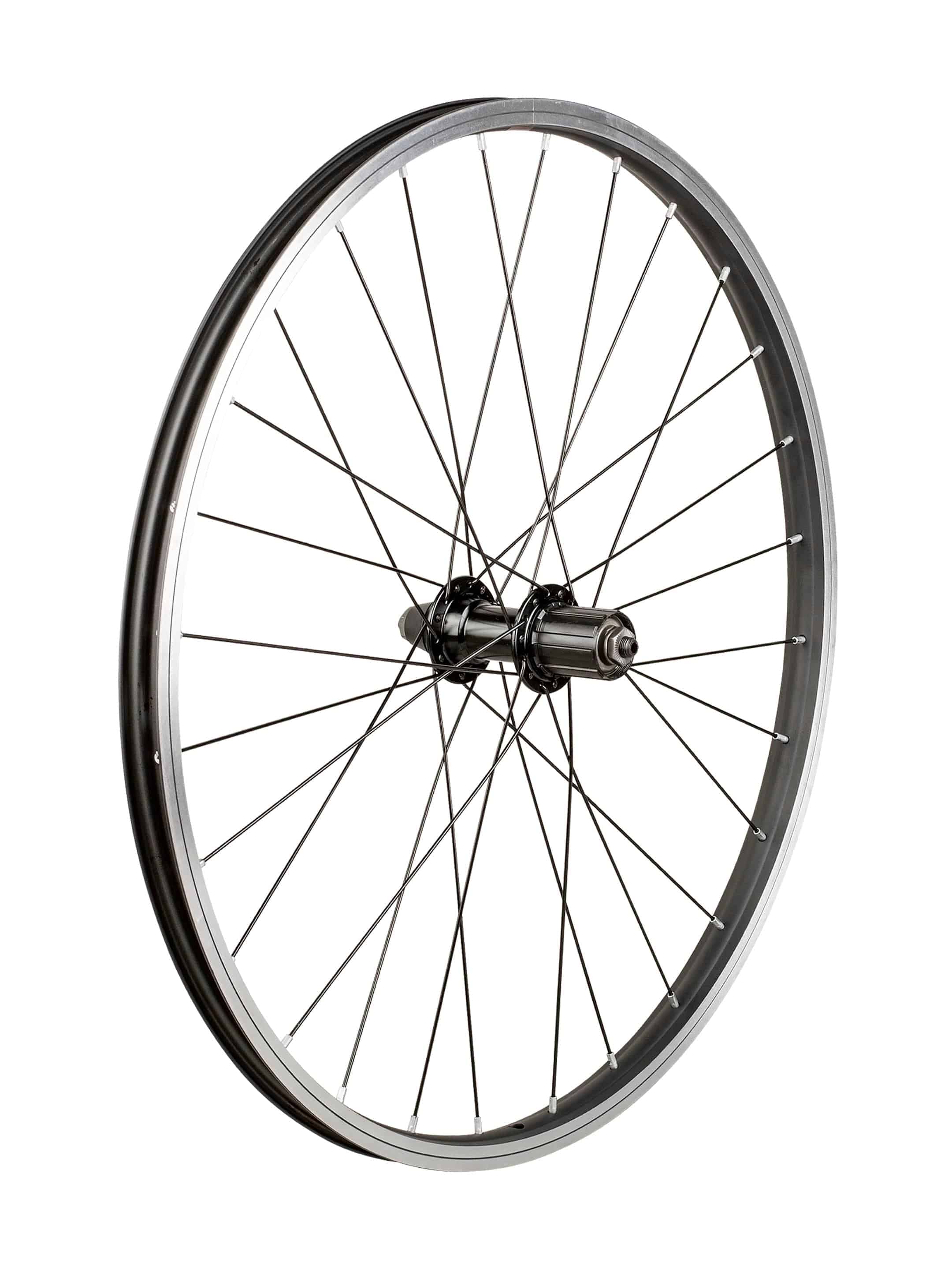 Trek Kids 24-inch bike wheel with 28 holes, durable alloy rim, compatible with rim brakes, suitable for children's bicycles.