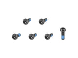 Set of six Bontrager M5x0.8 button head cap screws for bike frame components, showing shiny metal screws with hex heads.